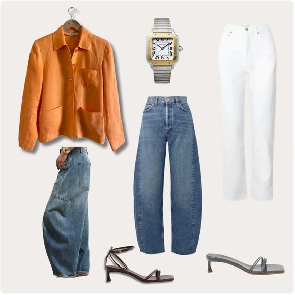 Vintage Washed Tangerine Irish Linen Blazer - Picture 2 of 7